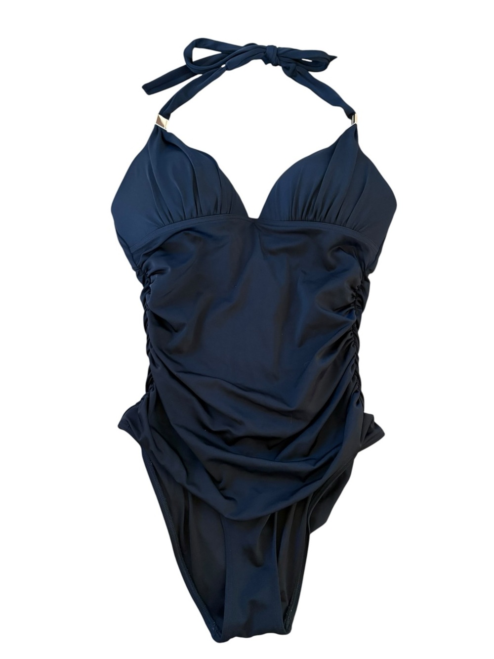 Victoria’s Secret Black Ruched One Piece Swimsuit.  Size M